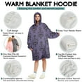 thumbnail image 5 of Wearable Oversized Blanket,Purple Gothic Bat Pattern Wearable Blanket Hoodie for Adults,Cozy Hooded Blankets with Super Pockets,Super Warm Fuzzy Pullover for Women & Men, 5 of 6