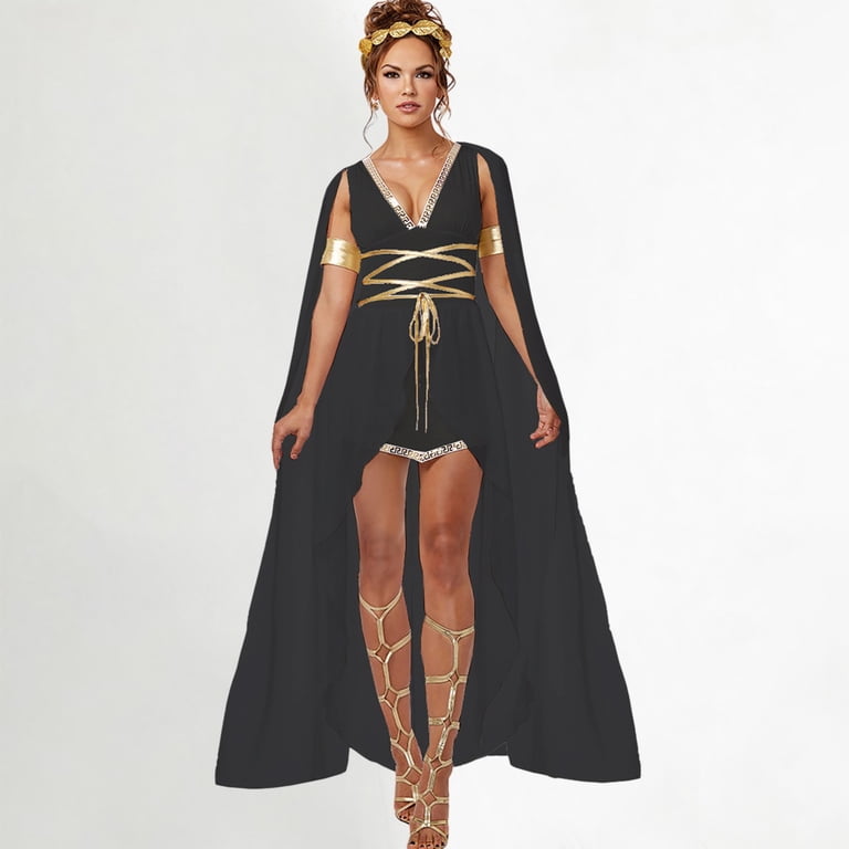 greek goddess black dress XIAOCHA Chiffon Mini Set For Women Gold Waist Wrap Cape Party Attire Color:Emerald* 55 inches Fabric Neckline_Jewel Neck Shona Joy Nora Asymmetric