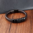 thumbnail image 7 of JO WISDOM Men's Handmade Leather Stainless Steel Bracelet Bracelet Bracelet Magnetic Buckle Men's Bracelet Senior Craftsman Handmade Men's Leather Bracelet Gift for Boyfriend, 7 of 7
