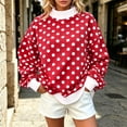 thumbnail image 2 of Levmjia Women's Polka Dot Sweater Winter Long Sleeve Mock Neck Pullover Casual Loose Fit Top for Women, 2 of 9