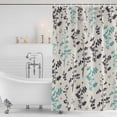 thumbnail image 3 of Aqua Grey Botanical Shower Curtain, Waterproof Shower Curtains for Bathroom, Rustic Country Spring Floral Summer Leafv Washable Fabric Bathtub Curtain Set Bath Decor with 12 Hooks Long 72"x84", 3 of 8