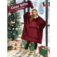 thumbnail image 2 of (2-Pack) THREE POODLE Wearable Blanket Hoodie, Oversized Sherpa Fleece Sweatshirt Blanket with Large Hood and Handy Pocket, A Cozy Gift for Couples & Best Friends, 2 of 8
