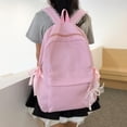 thumbnail image 6 of Zecgelong Striped Backpack 3 Piece Set Large Capacity College Style School Daypack Pink, 6 of 7