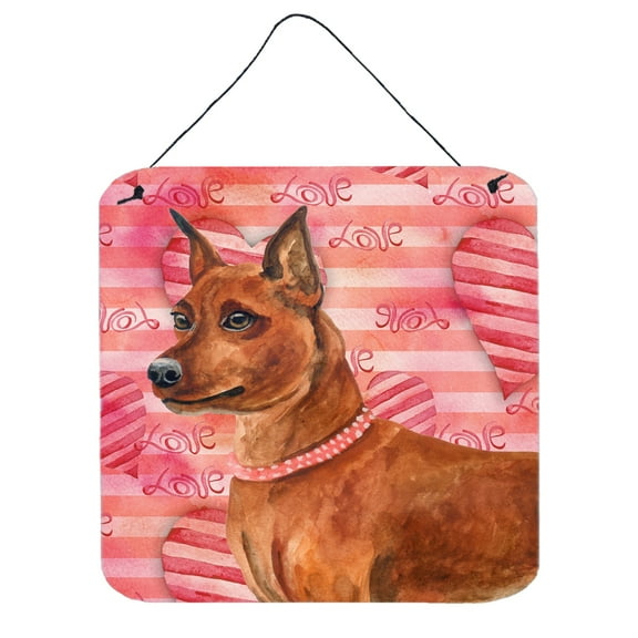 Carolines Treasures BB9743DS66 Miniature Pinscher Love Wall or Door Hanging Prints Red 6HX6W multicolor