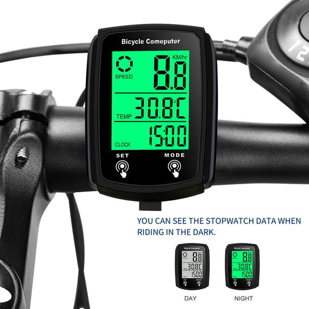 ESLNF ordinateur de vélo sans fil odomètre de vélo écran LCD multifonctionnel compteur de vitesse de cyclisme compteur de vitesse de vélo de montagne  18