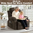 thumbnail image 4 of Power Lift Recliner Chair for Elderly, Legahome 24.5in Oversized Lift Recliner With Massage and Heat Up to 350lbs, 160° Electric Adjustable Power Theater Recliner for Living Room, Brown, 4 of 7