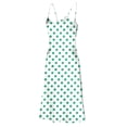 thumbnail image 4 of Nuoqisi Women's Polka Dot Summer Casual V-Neck Slit Strap Sleep Dress - Comfortable Lounge Silhouette with Playful Pattern for Relaxed Evenings, 4 of 8