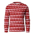 thumbnail image 6 of Fgvctg Romantic Valentine's Day Sweater for Men Ribbed Knit Crewneck Sweater Love Heart Print Dressy Pullover Slim Fit Long Sleeve Sweaters Lightweight Spring Blouses Vermilion 4XL, 6 of 6