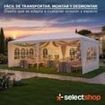 thumbnail image 4 of Carpa Toldo 3x6 Metros con Paredes Y Ventanas Reforzado Plegable Impermeable Facil Armado Y Transporte para Jardín Casa Exterior Uso Rudo Acero Lona (Blanco), 4 of 7