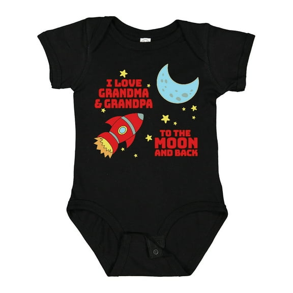 Inktastic I Love Grandma and Grandpa to the Moon and Back Boys or Girls Baby Bodysuit