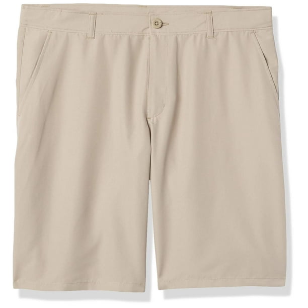 Nautica Boys' School Uniform Performance Short, Khaki, 16 Husky