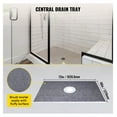 thumbnail image 2 of Shower Curb Kit 48x72", Watertight Shower Base Overlay with Stainless Steel Grate & Trowel, 2 Cuttable Curbs, Waterproof Membrane for Bathroom Remodel, 2 of 6
