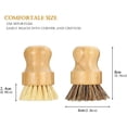 thumbnail image 3 of Bamboo Dish Brush 2Pcs Mini Scrub Pot Brushes Scrubber for Cast Iron Skillet, Kitchen Sink, Bathroom, 3 of 5