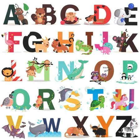 Alphabet Wall Decals H2mtool Removable Animal Abc Stickers For Kids Nursery Room Decor Canada - Nursery Alphabet Wall Stickers