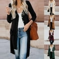 thumbnail image 2 of Cardigan Long pour Femmes avec Bouton Cardigan sur le devant Ouvert avec Poches, 2 of 2