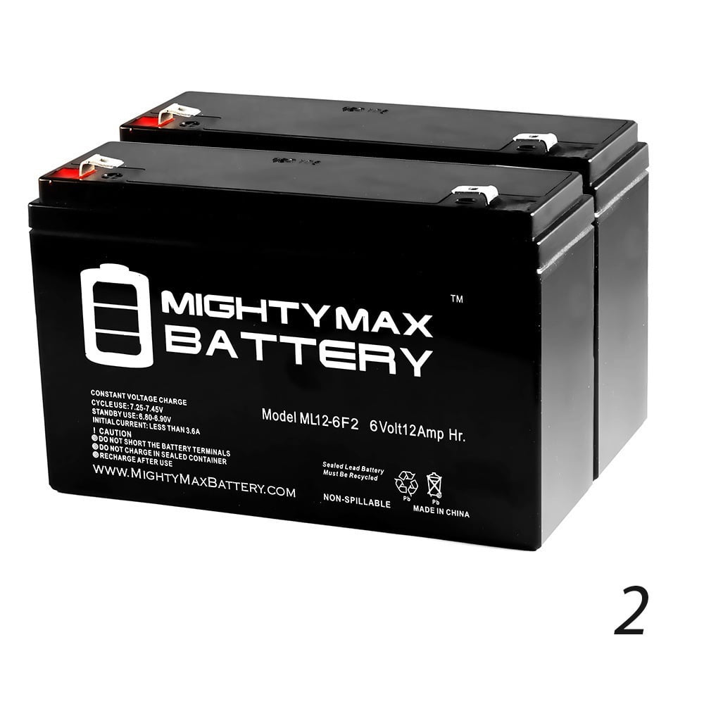 6V 12AH SLA Compatible Battery for APC / ADT / RBC 2 Pack