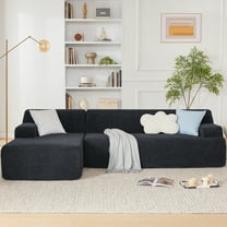 107” Modular Sectional Sofa, Modern Sofa Couch for Living Room, High Density Sponges Cloud Couch Sectional, L-Shape Couches for Living Room, Black