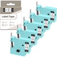 thumbnail image 1 of CZCPP-remplacement pour DYMO Label Maker Recharges D1 Label Tape Clear 45010 S0720500 Compatible avec DYMO LabelManager 160 280 360D 450 210D Colorpop Label Maker, 1/2 Pouce x 23 Pieds Lot de 5 Noir sur Transparent, 1 of 4