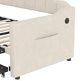 thumbnail image 3 of Noble House Twin Upholstered Daybed with Pop-Up Trundle, USB and Type-C Charging Ports, Beige, 3 of 9