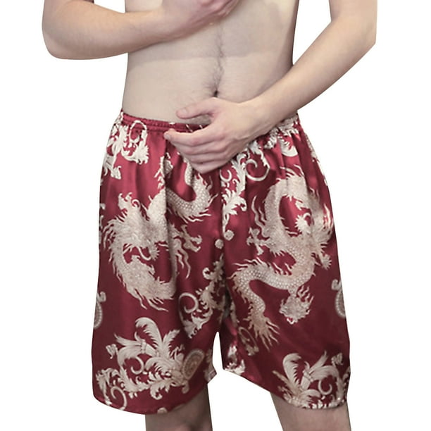 Pijamas de seda para hombre, decoración para el hogar, pantalones cortos de seda helada, ropa para el hogar, pijamas Pompotops ulkah936544