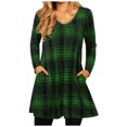 thumbnail image 2 of Leesechin Womens Flannel Shirts Long Sleeve Clearance Fashion Ladies Plaid Loose Pocket Vintage Dress, 2 of 6