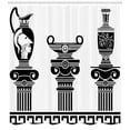 thumbnail image 3 of Ambesonne Retro Shower Curtain, Hellenic Vase Design, 69"Wx84"L, Black and White, 3 of 3