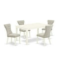 thumbnail image 2 of East West Furniture Capri 5-piece Wood Dining Set in Linen White/Doeskin, 2 of 6