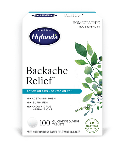 Hyland's Naturals Backache Relief, Natural Pain Relief, 100 Tablets