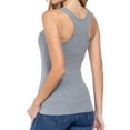 thumbnail image 5 of Women's 2 Pack Racerback Rib Tank Top Soft Cotton Blend Stretch Slim Fit Basic Style, 5 of 6
