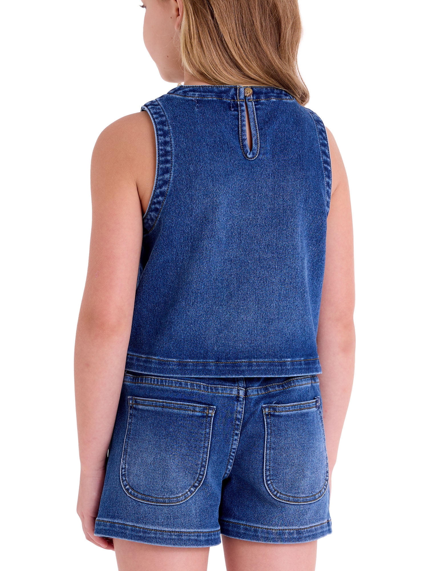 U.S. Polo Assn. Girls Knit Denim Top, Sizes 4-18
