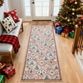 thumbnail image 3 of Moynesa Christmas 2'x6' Runner Rugs for Hallway, Washable Beige Kitchen Rug Carpet Runner, Non-Slip Low Pile Soft Winter Moroccan Holiday Xmas Decor Modern Mat for Entrance Bedroom Laundry, 3 of 11