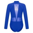 thumbnail image 3 of Linjinx Kids Girls Rhinestones Figure Ice Skating Suit Ballet Dance Leotard Mock Neck Bodysuit Long Blue 12, 3 of 7