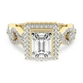 thumbnail image 3 of IGI Certified 3 Carat Emerald Shape Lab Grown Diamond Engagement Ring | 14K Yellow Gold | Prestigia Criss Cross Halo Diamond Ring | FG-VS1-VS2 Quality Friendly Diamonds, 3 of 6