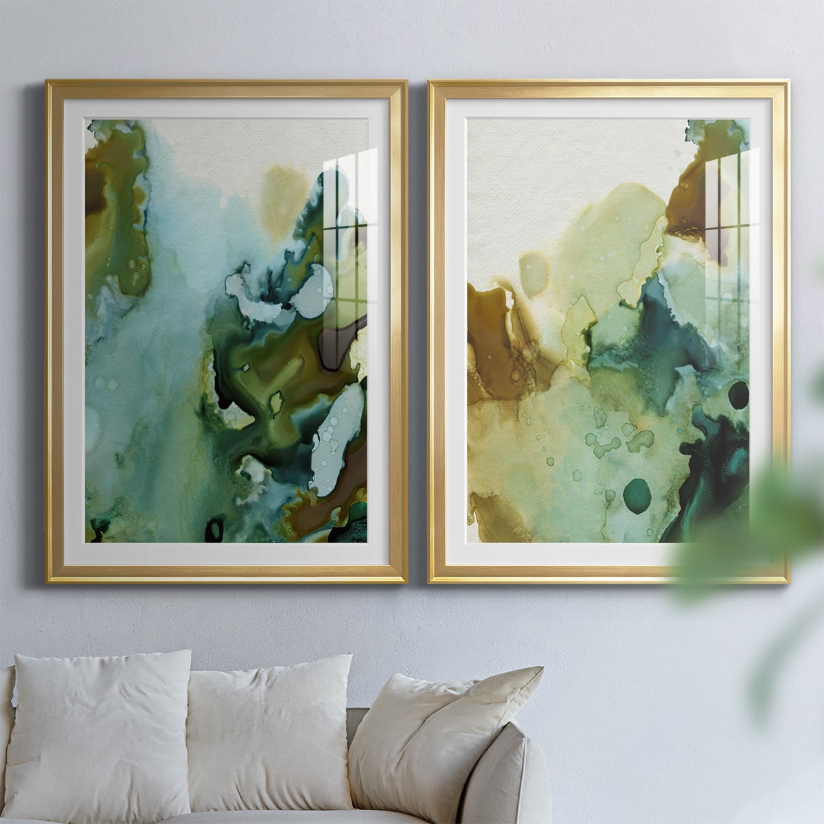 Wexford Home Water and Earth I Premium Framed Print, 18.5" x 24.5" - Ready to Hang, Gold (Set of 2)