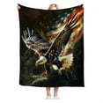 thumbnail image 6 of American Eagle Blanket Bald Eagle Throw Blanket Eagle Gifts and Decor American Flag Blanket for Girls Women Boys Men Soft Warm Cozy Fleece Blanket for Couch Sofa \u200bBed 60"x50", 6 of 6