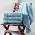 thumbnail image 6 of Hawmam Linen Light Blue - 6-Piece Bathroom Set: 2 Bath Towels, 2 Hand Towels, 2 Washcloths, 100% Turkish Cotton, Quickdry, High Absorbent, Luxury Bathroom Accessories, Dorm Room Essentials, 6 of 6