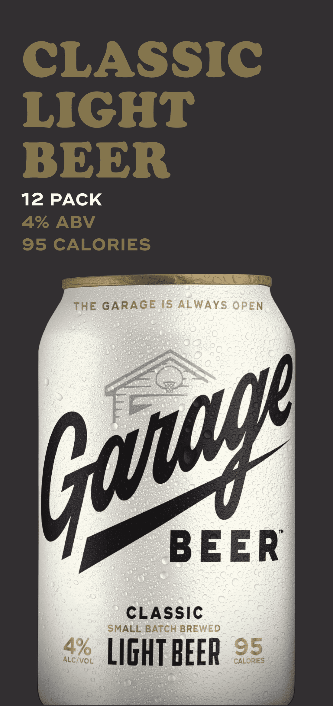 Garage Beer Light 12 pack 12 fl oz Cans, 4% ABV
