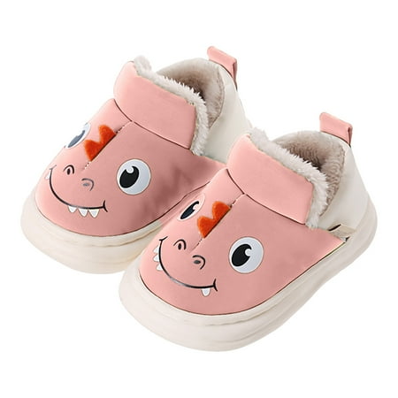 

Cathalem Kids Slippers Size 12 Children Cotton Slippers Boys Cartoon Smlie Dinosaur Bag With Cotton Shoes Boys Boots Slippers Red 2.5 Years