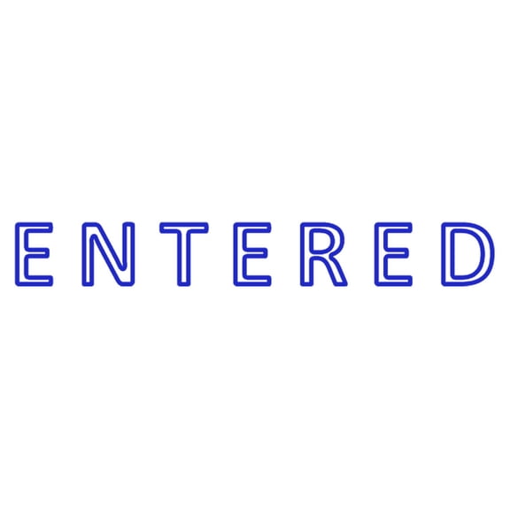 Printtoo Entered Self Inking Rubber Stamp Pre-Inked Office Stamp- Home Office Business Stationery, Blue- 42 x 9 mm