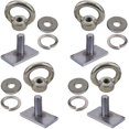 thumbnail image 1 of Paquete de 4 anillos de amarre de perno de ojo de alta resistencia de acero inoxidable - Tuercas de ojo M8 Ojal de amarre para montaje en riel para sujetar su cordón elástico o cuerdas Kit de anclaje, 1 of 5