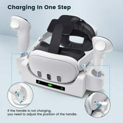 Prociv Charging Dock for Oculus/Meta Quest 3,Charging Stand for Meta Quest 3 Controller and Headset with 2 Rechergeable Batteries,Battery Cover|Wall Mount Charging Dock Station for Quest 3,Dual-Use