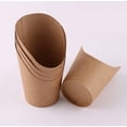 thumbnail image 1 of 50Pcs Disposal Take-out Party Frozen Dessert Supplies Baking Cakes Egg Puff Waffle French Fries Chips Ice Cream Snacks Kraft Paper Cups Holder, 14oz (Brown), 1 of 5