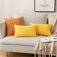 thumbnail image 2 of Paquete de 2 fundas de almohada de pana de 30 x 50 cm, fundas de almohada lumbar de color amarillo dorado para sofá, dormitorio o sillón., 2 of 5