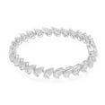 thumbnail image 2 of 9Ct Pear Cut Natural White Moissanite Diamond Women's Tennis Bracelet in 14K White Gold Plated, 2 of 5