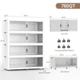 thumbnail image 2 of 39.4" W Collapsible Stackable 320Gal Heavy Duty Storage Bins with Lids, 4-Pack Rolling Plastic Cabinet with Doors for Home, Bedroom & Garage, White, 2 of 7