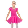 thumbnail image 3 of Maillots para bailar EQSJIU, mangas con volantes, pitaya, rojo, niñas de 5 a 6 años, 3 of 7