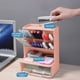 thumbnail image 4 of Organizador de escritorio para estudiantes, estante de madera, 2 niveles, estiloso, para dormitorio, almacenamiento de estaciones, rack de oficina, muebles escolares, madeja resistente, para, 4 of 9