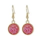 thumbnail image 5 of Guardurnaity 1 par de pendientes colgantes, accesorios de joyería colgantes redondos Drusy, suministro a juego de ropa, regalos femeninos, Rosa roja 2piezas, 5 of 6