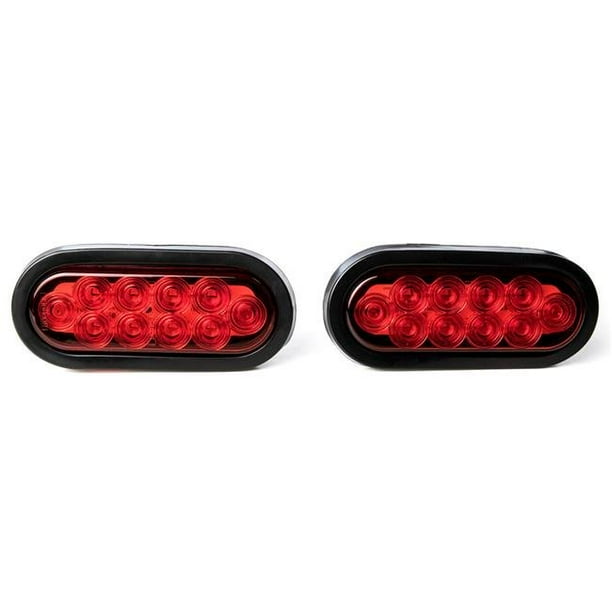 Kapsco Moto TRLN10 12V LED Oval Trailer Light Low Profile Kit Tail