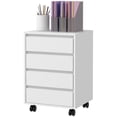 thumbnail image 1 of CoSoTower 4 Drawer File Cabinet, Vertical Filing Cabinet with Wheels, Modern Printer Stand for Home Office, White, 1 of 7